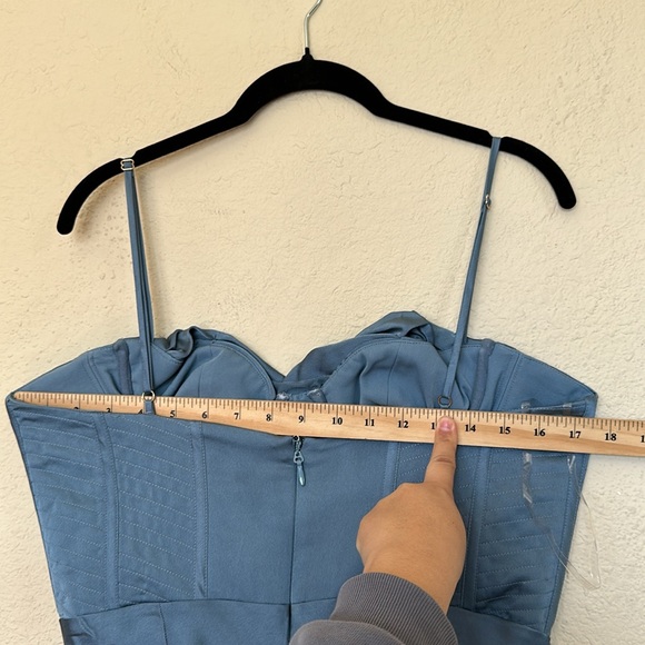 House of CB Myrna Aegean Corset midi Dress in blue NWOT $269 size XL - Picture 14 of 14